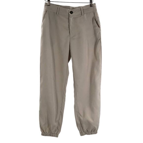 SHEIN M Petite Cream Button Slash Pocket High Rise Jogger Pants NEW B167 - Picture 1 of 6